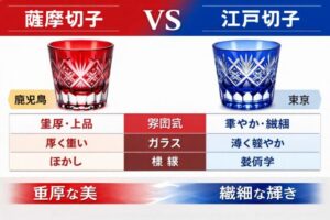 薩摩切子 vs 江戸切子
